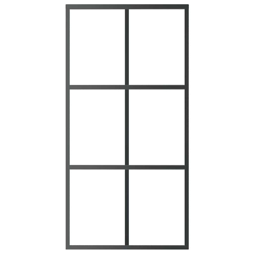 Fekete esg üveg és alumínium tolóajtó 102 x 205 cm