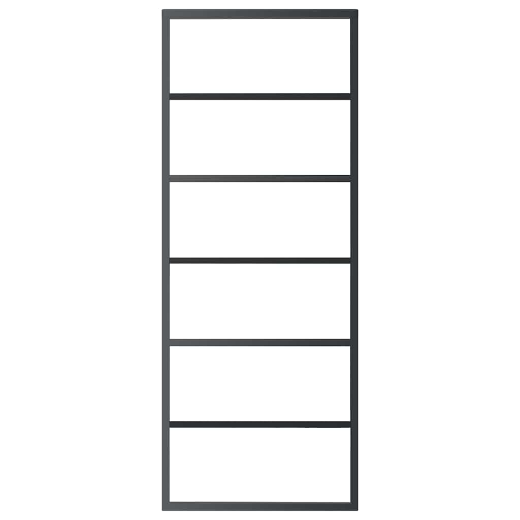 Fekete esg üveg és alumínium tolóajtó 76 x 205 cm
