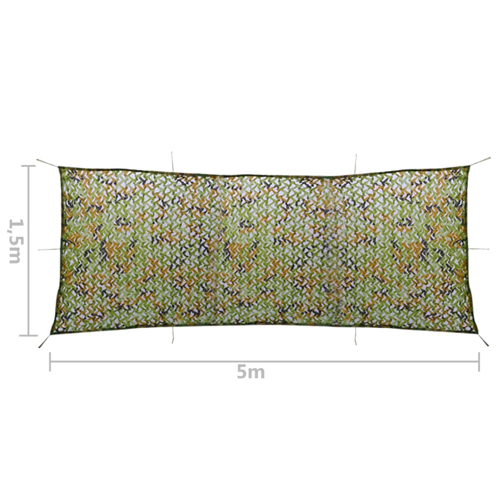 Zöld kamuflázs háló tároló táskával 1,5 x 5 m