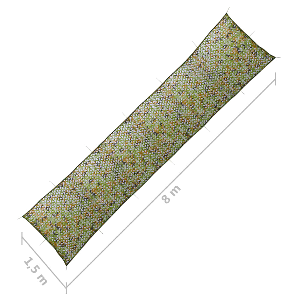 Zöld kamuflázsháló tárolózsákkal 1,5 x 8 m