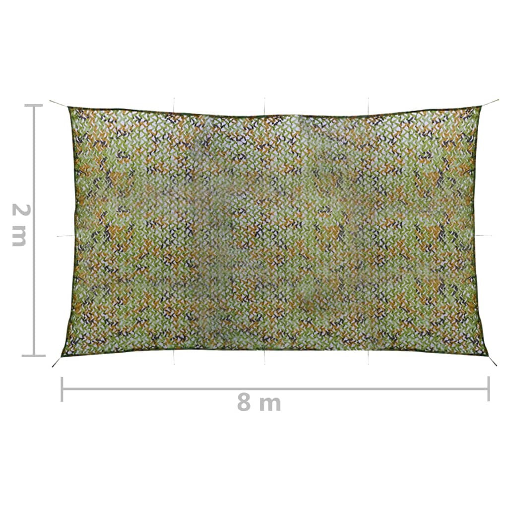 Zöld kamuflázsháló tárolózsákkal 2 x 8 m