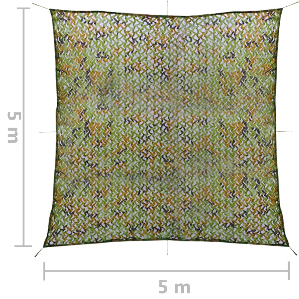 Zöld kamuflázsháló tárolózsákkal 5 x 5 m