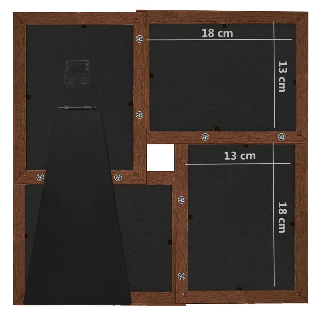 Sötétbarna mdf fényképkeretszett 4 db 13 x 18 cm-es képhez