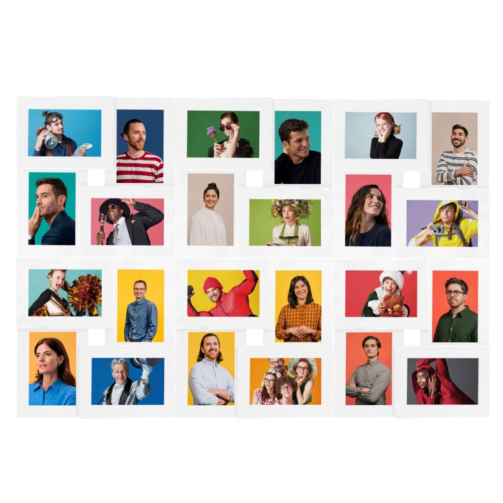 Fehér mdf fényképkeretszett 24 db 13 x 18 cm-es képhez