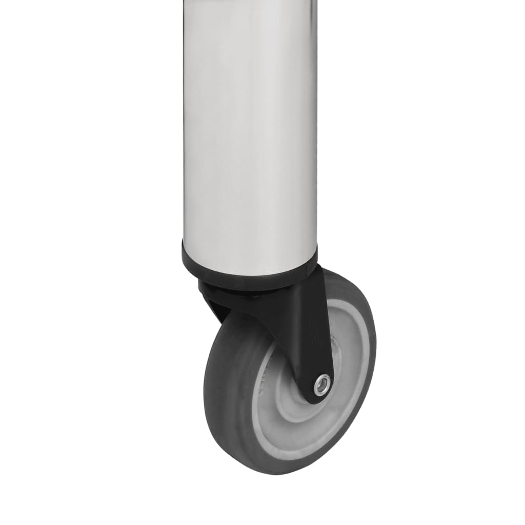 Rozsdamentes acél konyhai munkaasztal kerekekkel 100x45x85 cm