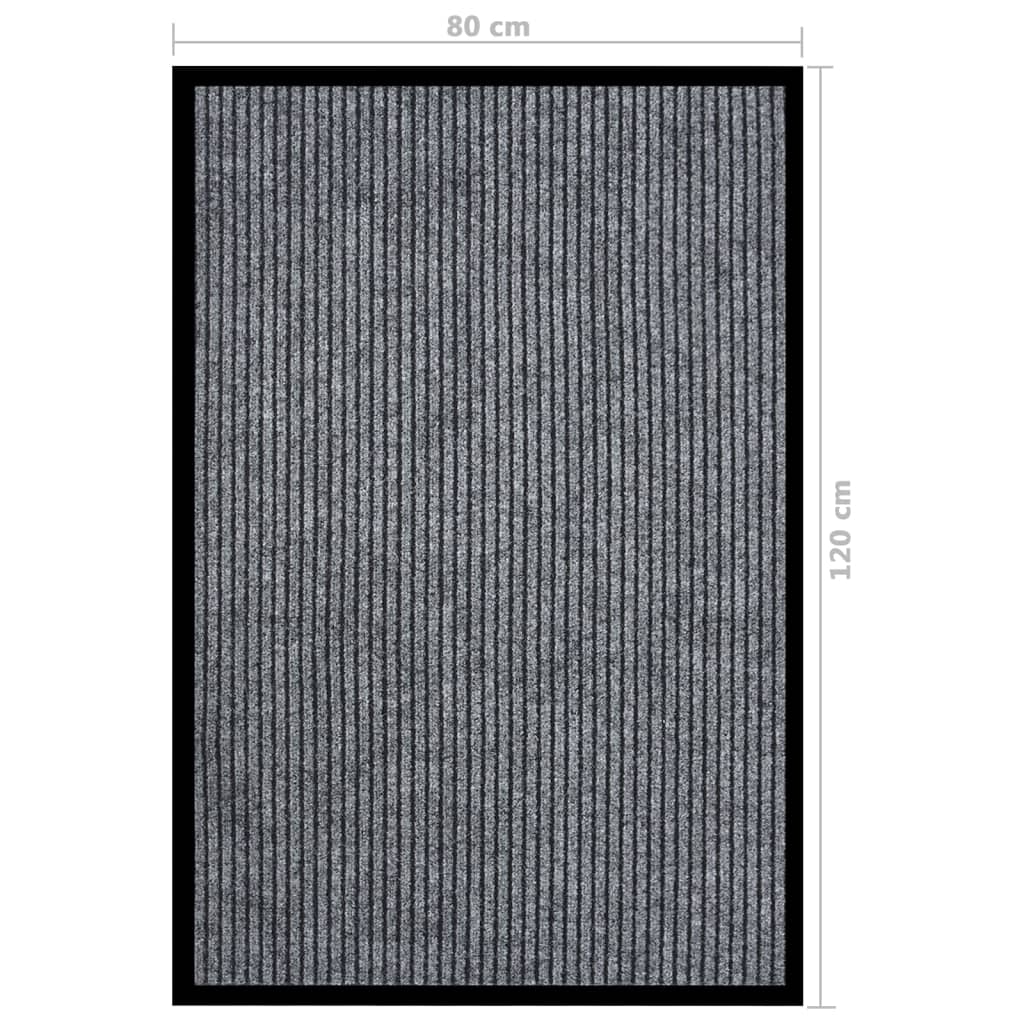 Szürke csíkos lábtörlő 80 x 120 cm
