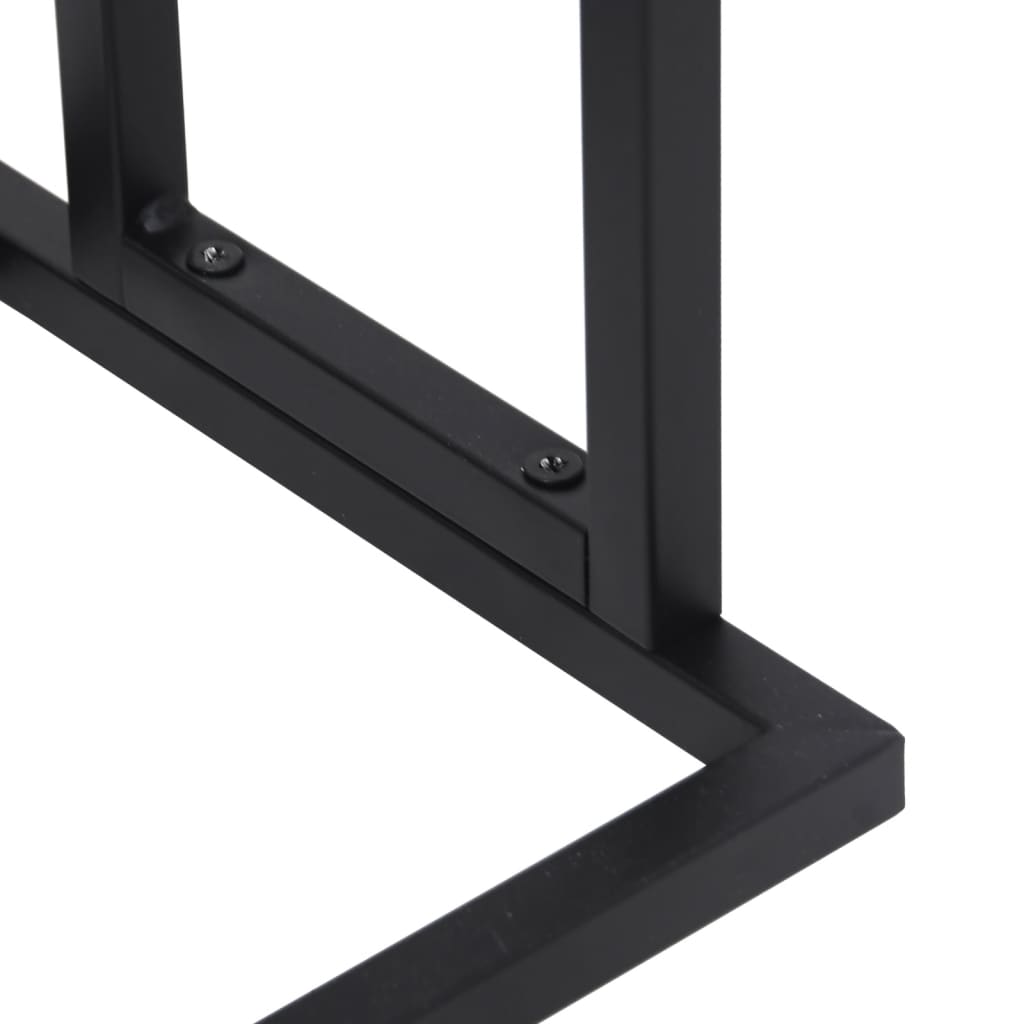 Szabadon álló fekete vas törölközőtartó 48 x 24 x 78,5 cm