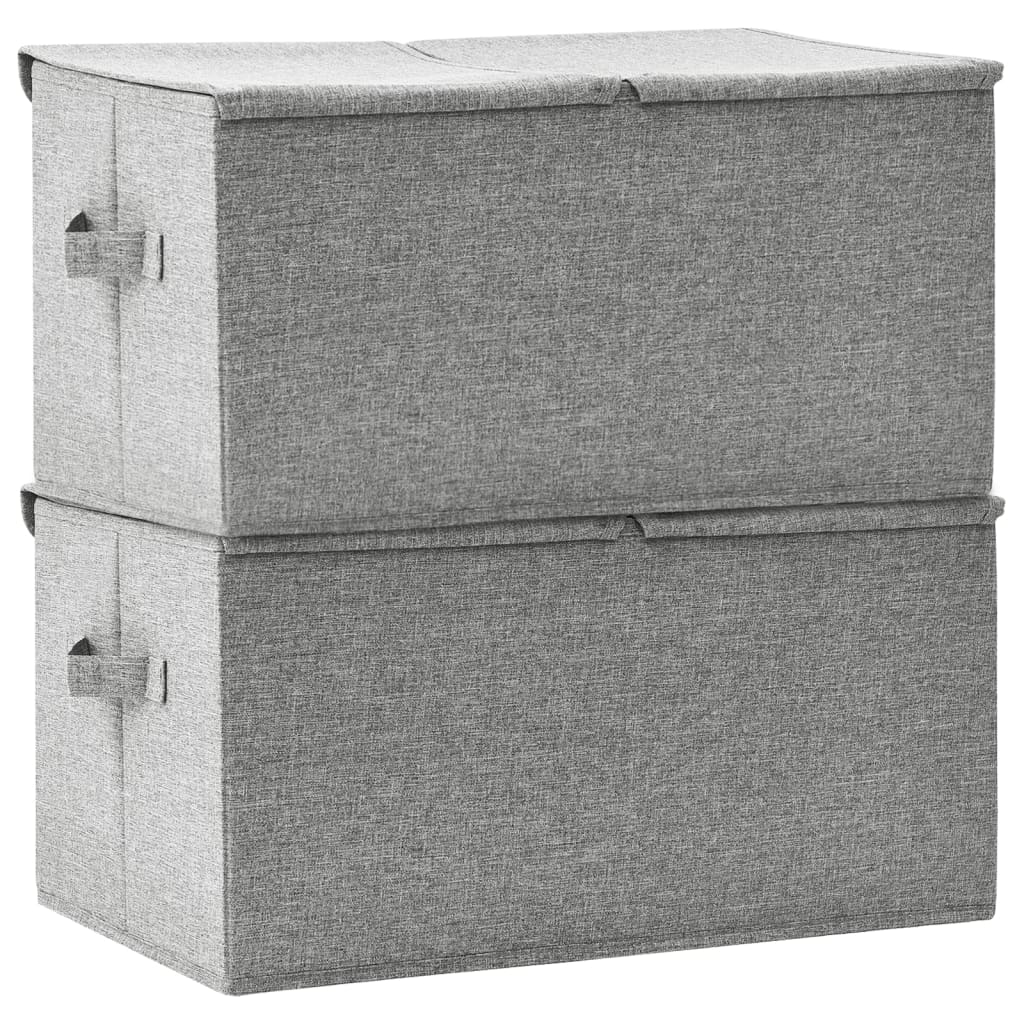 2 db szürke szövet tárolódoboz 50 x 30 x 25 cm