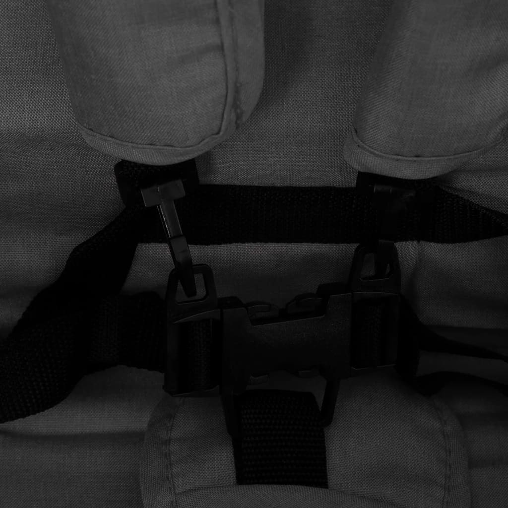 Sötétszürke acél ikerbabakocsi tetővel