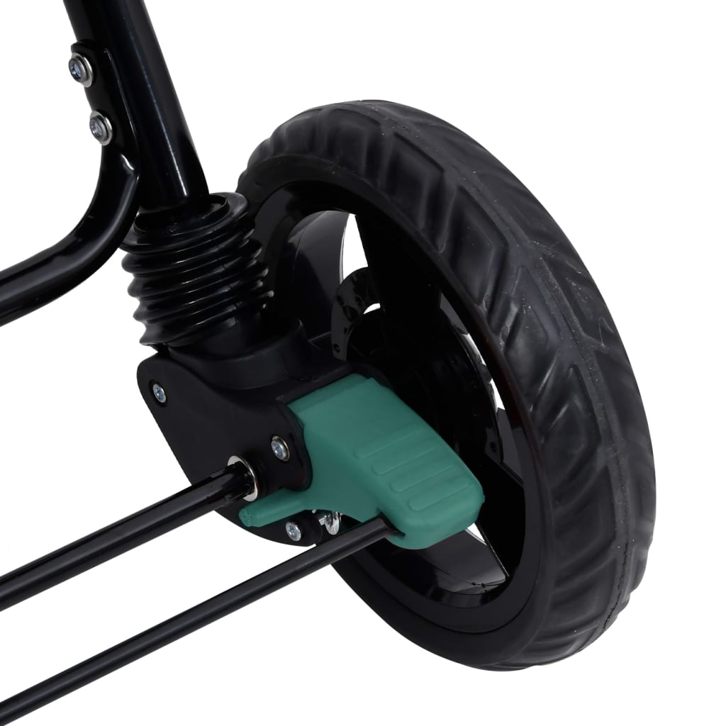 Zöld acél ikerbabakocsi tetővel