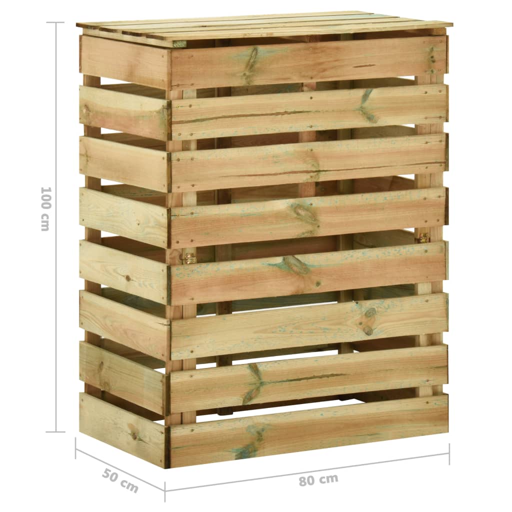 4 db lécezett impregnált fenyőfa kerti komposztáló 80x50x100 cm
