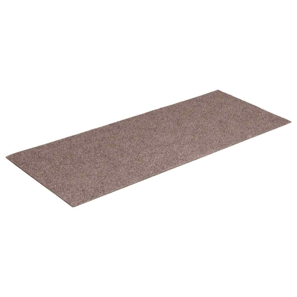 15 db öntapadós lépcsőszőnyeg 60 x 25 cm világosbarna téglalap alakú
