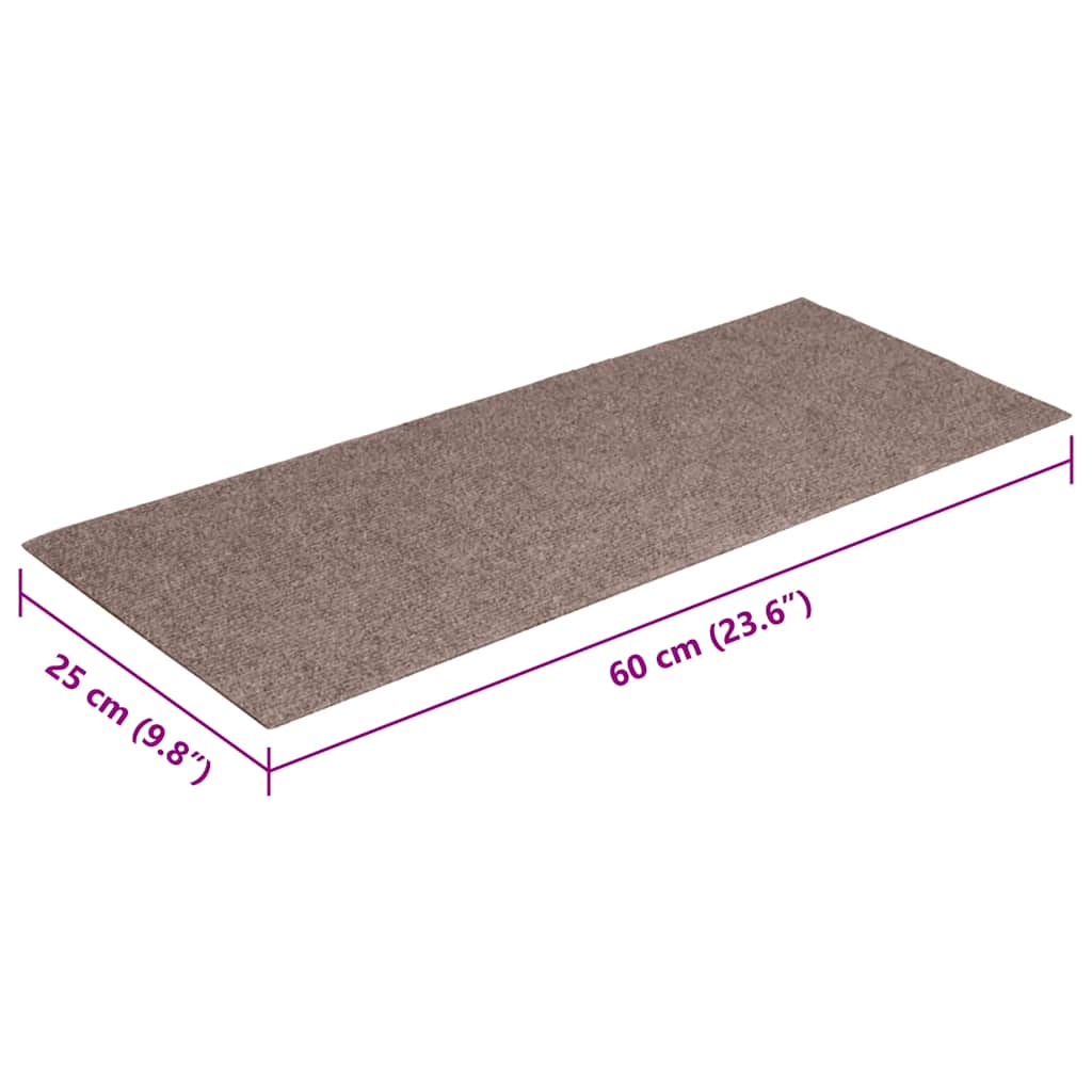 15 db öntapadós lépcsőszőnyeg 60 x 25 cm világosbarna téglalap alakú