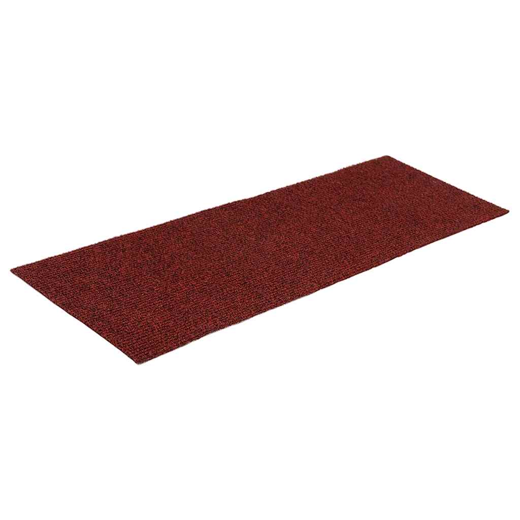 15 db öntapadós lépcsőszőnyeg 60 x 25 cm bordói piros téglalap alakú