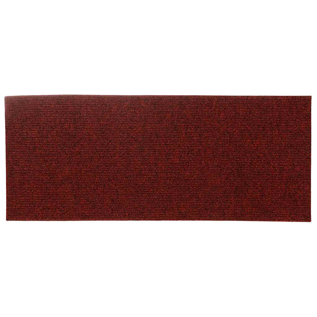 15 db öntapadós lépcsőszőnyeg 60 x 25 cm bordói piros téglalap alakú