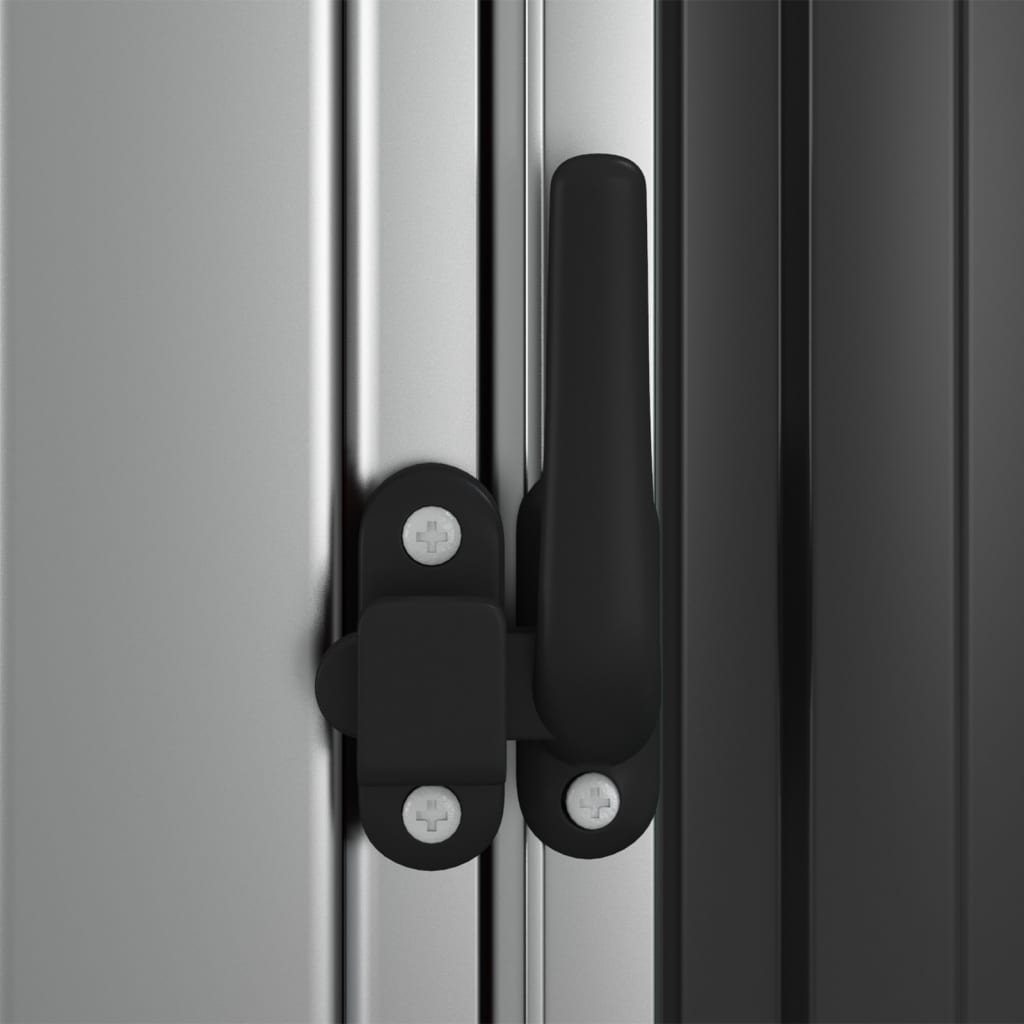 Antracitszürke horganyzott acél kerti fészer 180,5x97x209,5 cm