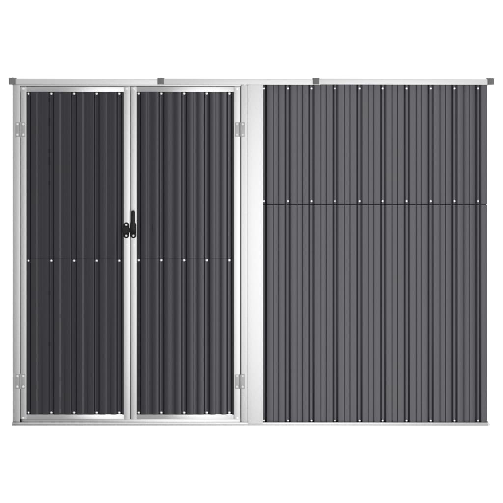 Antracitszürke acél kerti szerszámtároló 225 x 89 x 161 cm