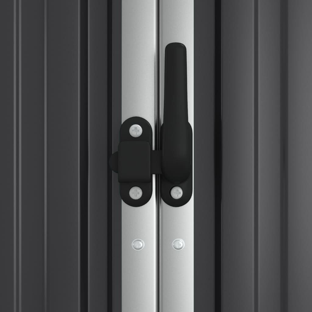 Antracitszürke acél kerti szerszámtároló 225 x 89 x 161 cm