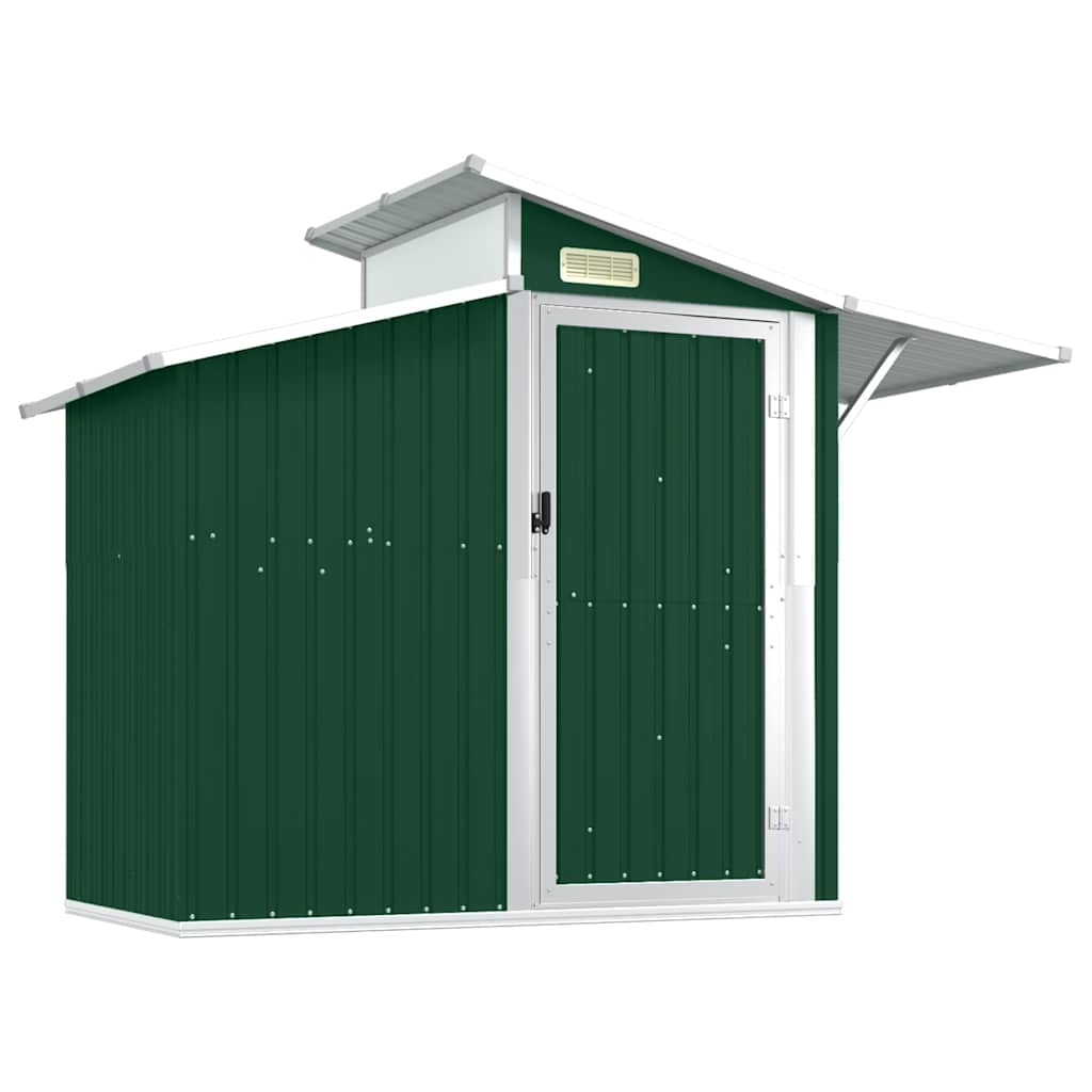 Zöld horganyzott acél kerti fészer 270 x 130 x 208,5 cm