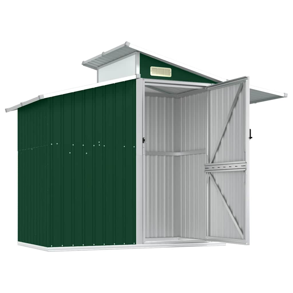 Zöld horganyzott acél kerti fészer 270 x 130 x 208,5 cm
