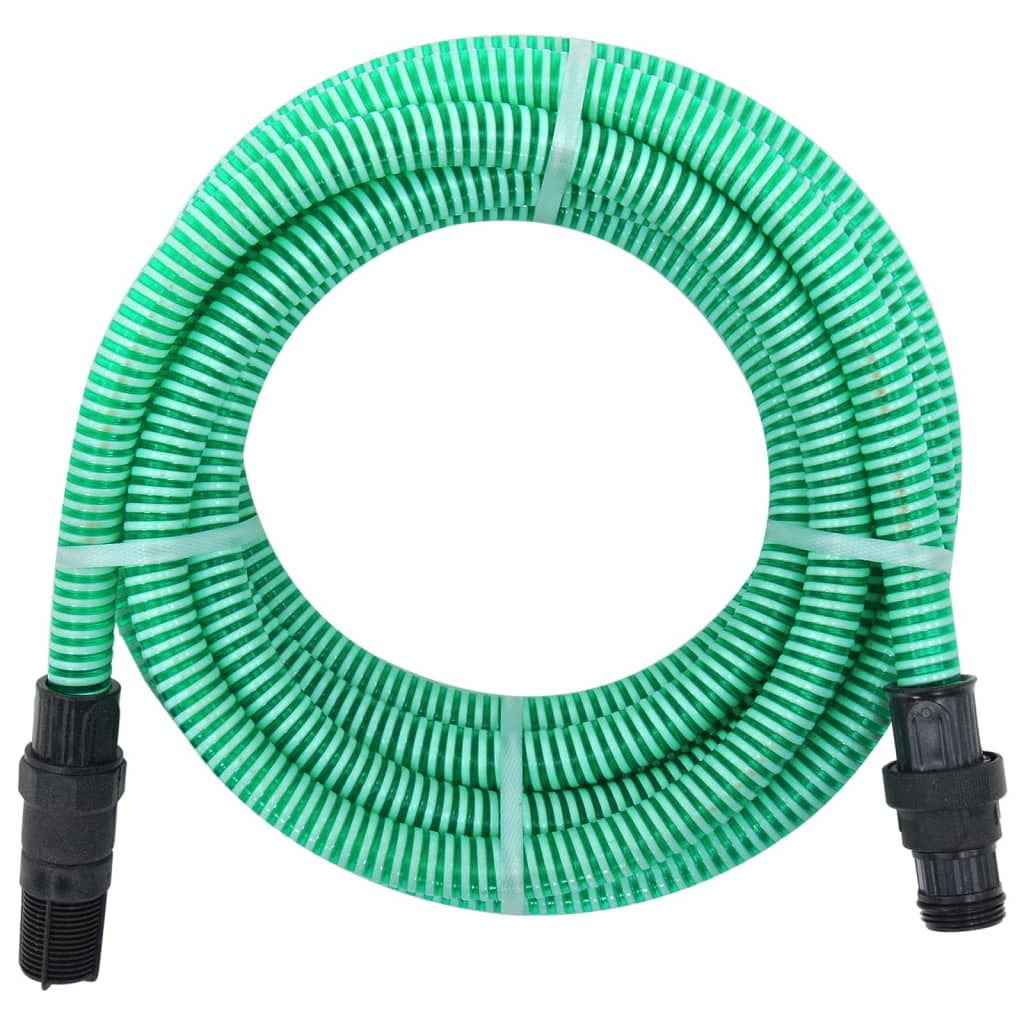 Zöld szívótömlő pvc csatlakozókkal 7 m 22 mm