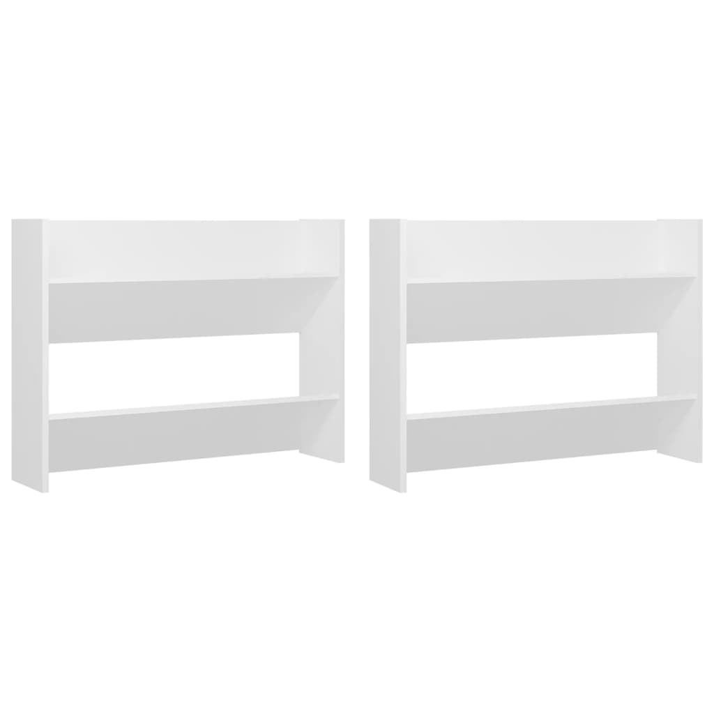 2 db fehér forgácslap fali cipősszekrény 80 x 18 x 60 cm 2 db fehér forgácslap fali cipősszekrény 80 x 18 x 60 cm