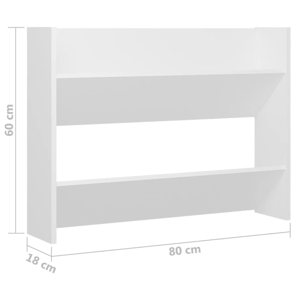 2 db fehér forgácslap fali cipősszekrény 80 x 18 x 60 cm 2 db fehér forgácslap fali cipősszekrény 80 x 18 x 60 cm