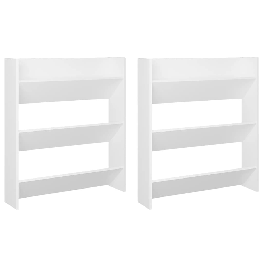 2 db fehér forgácslap fali cipősszekrény 80 x 18 x 90 cm 2 db fehér forgácslap fali cipősszekrény 80 x 18 x 90 cm