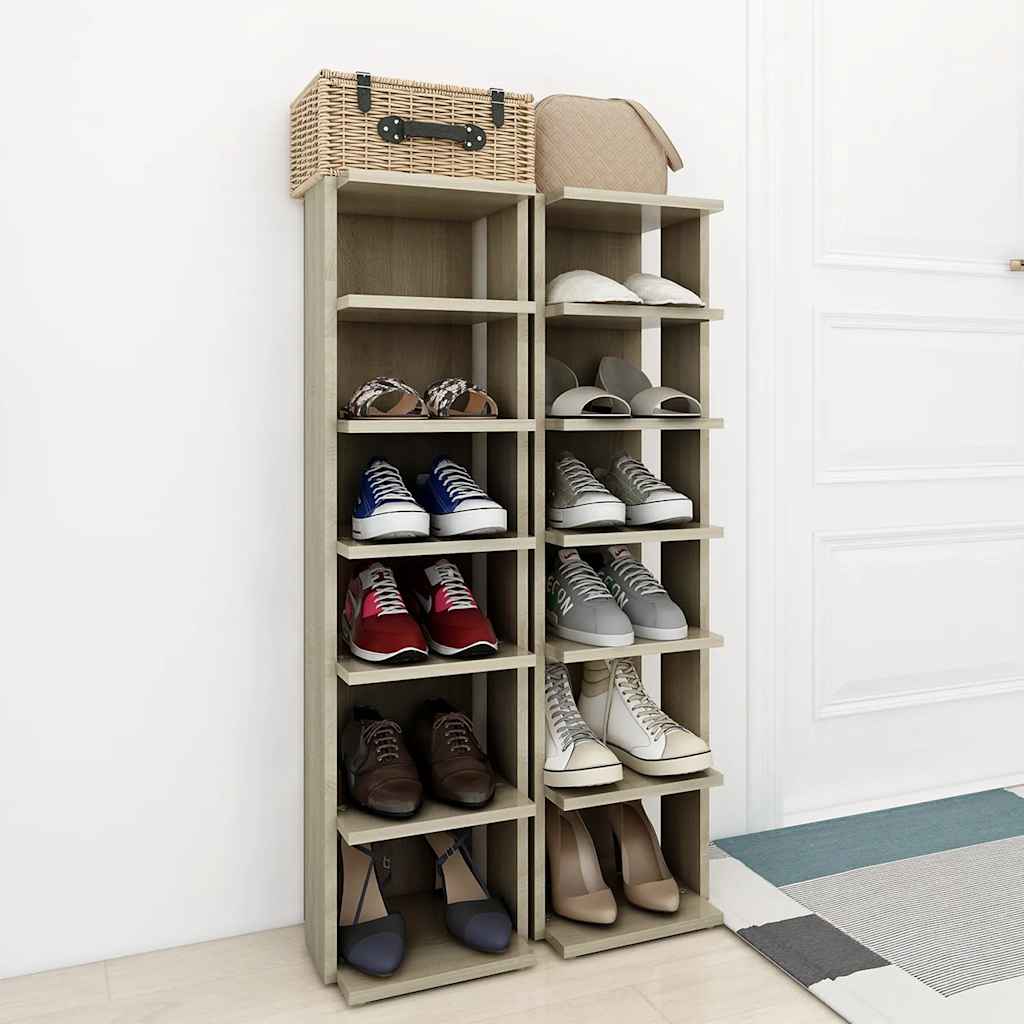 2 db sonoma tölgy színű cipősszekrény 27,5 x 27 x 102 cm