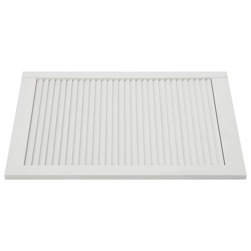 2 db fehér tömör fenyőfa zsaluzott ajtó 61,5 x 39,4 cm