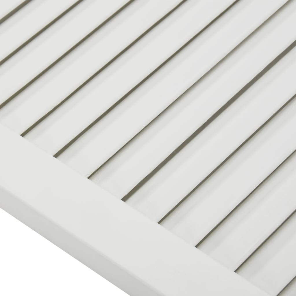 2 db fehér tömör fenyőfa zsaluzott ajtó 61,5 x 39,4 cm