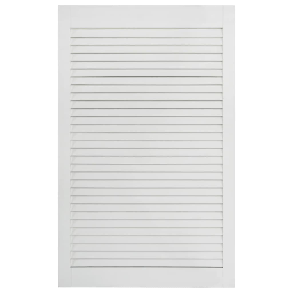 Fehér tömör fenyőfa zsaluzott ajtó 99,3 x 59,4 cm