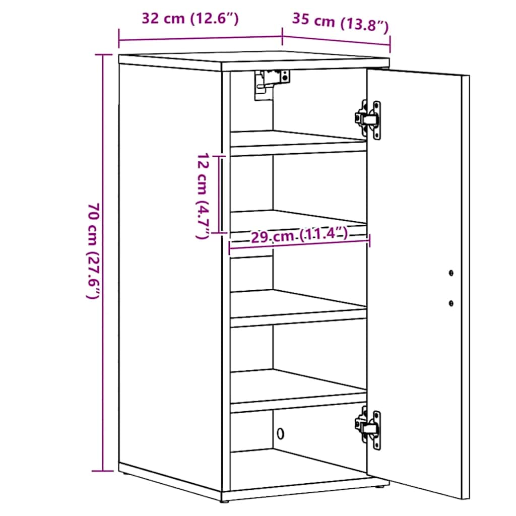 2 db fekete forgácslap cipősszekrény 32 x 35 x 70 cm