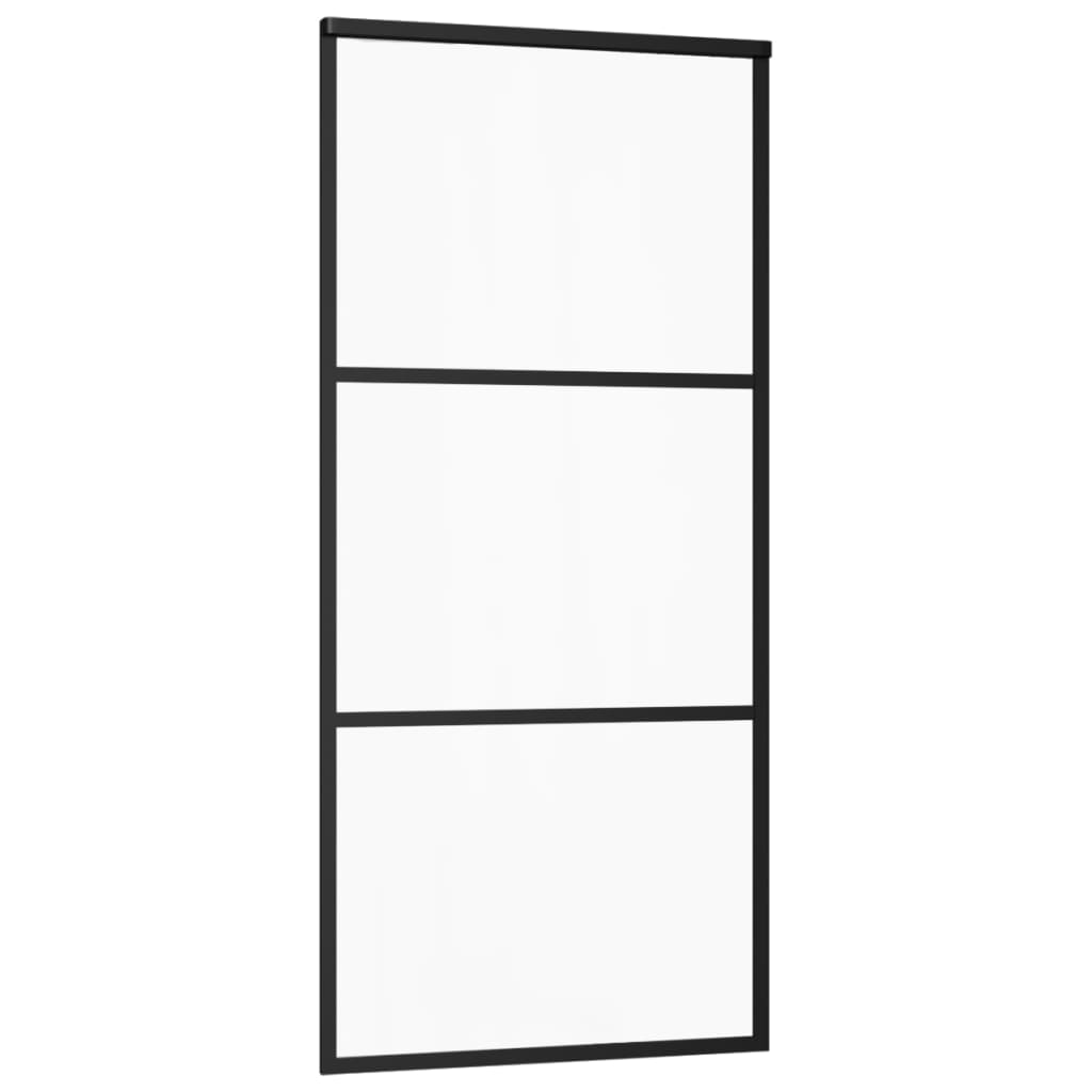 Esg üveg és alumínium tolóajtó fémszerelvény-szettel 90x205 cm