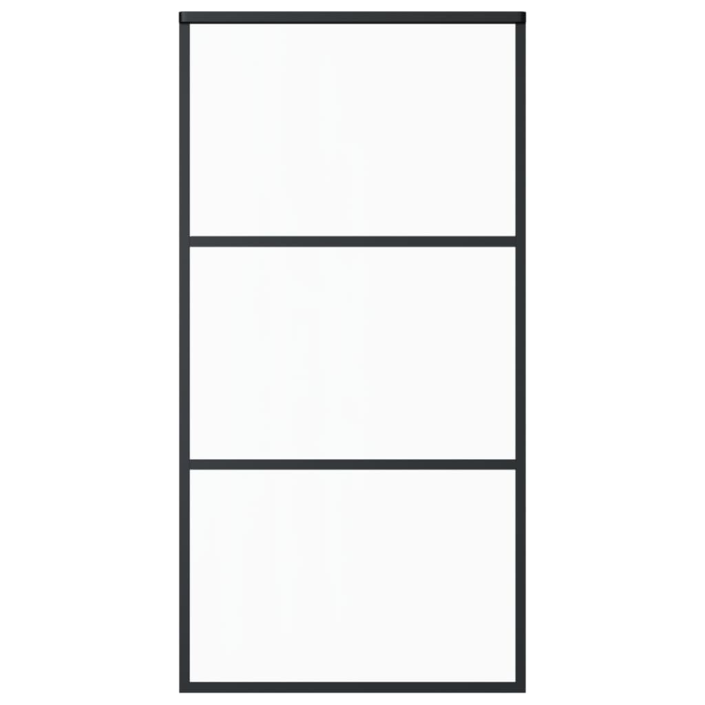 Esg üveg és alumínium tolóajtó fémszerelvény-szettel 102x205 cm