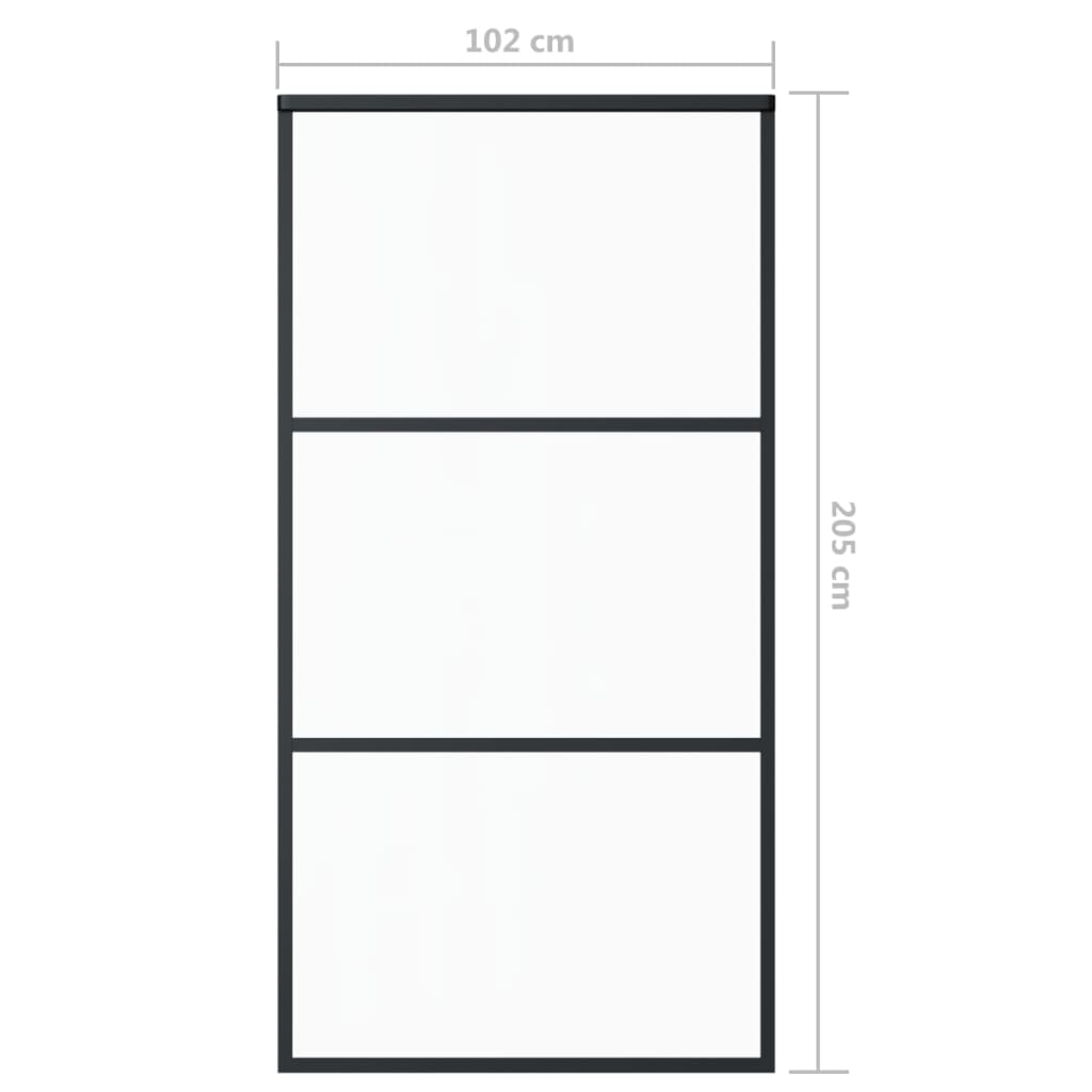 Esg üveg és alumínium tolóajtó fémszerelvény-szettel 102x205 cm