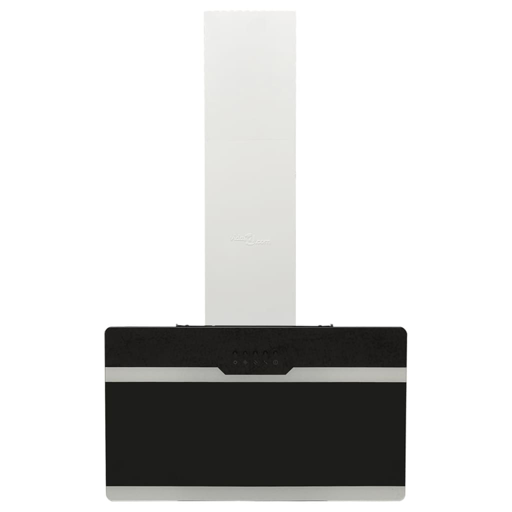 Fekete acél és edzett üveg fali páraelszívó 60 cm