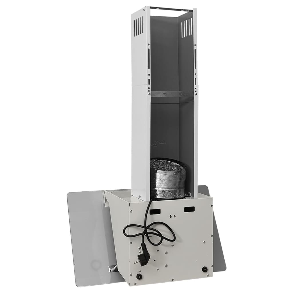 Fehér acél és edzett üveg fali páraelszívó 60 cm