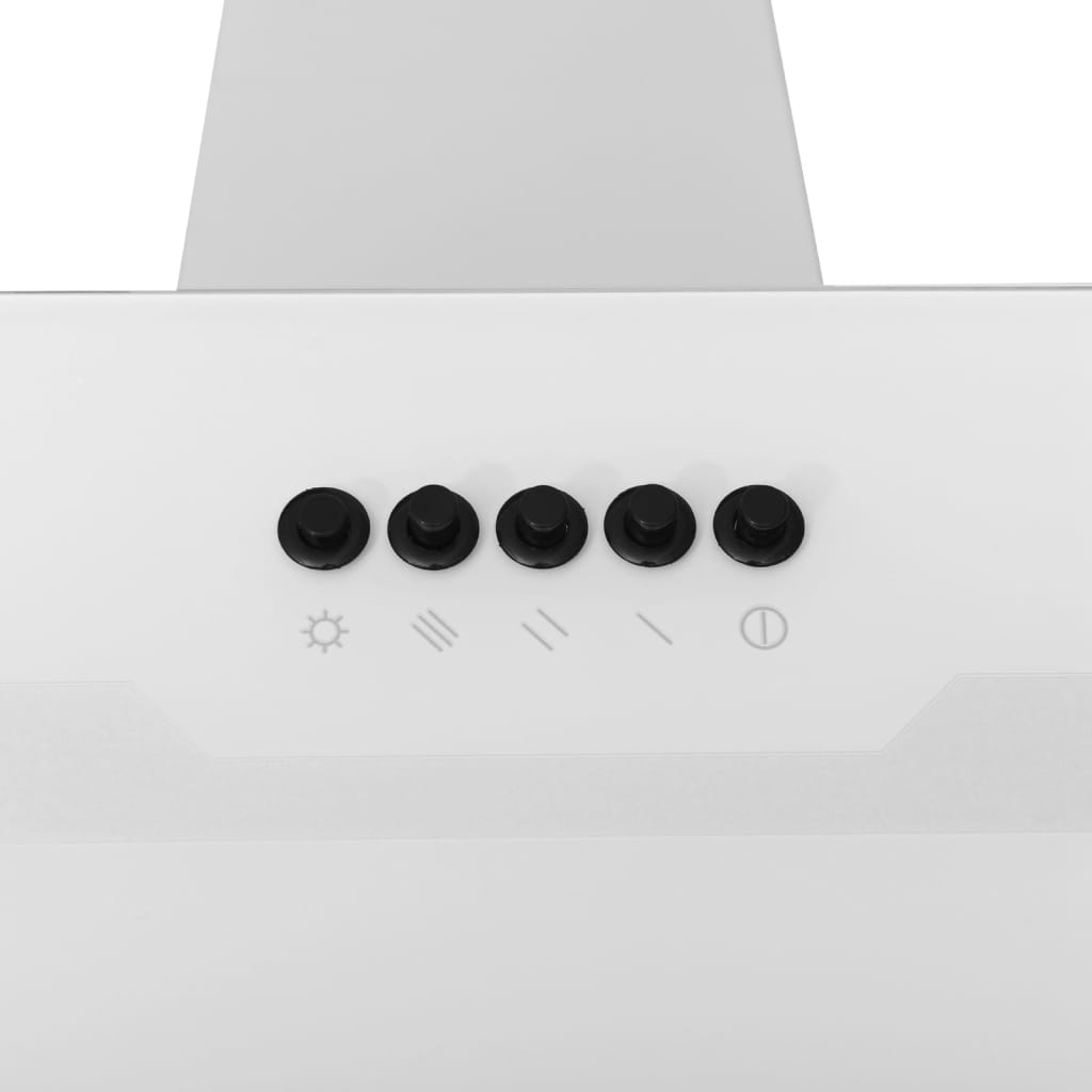 Fehér acél és edzett üveg fali páraelszívó 60 cm