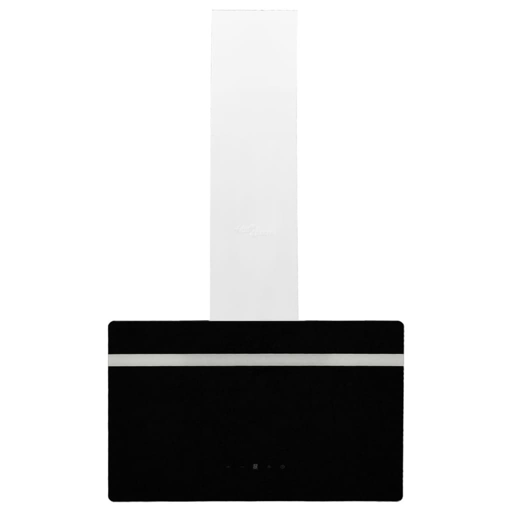 Fekete acél és edzett üveg fali páraelszívó 60 cm