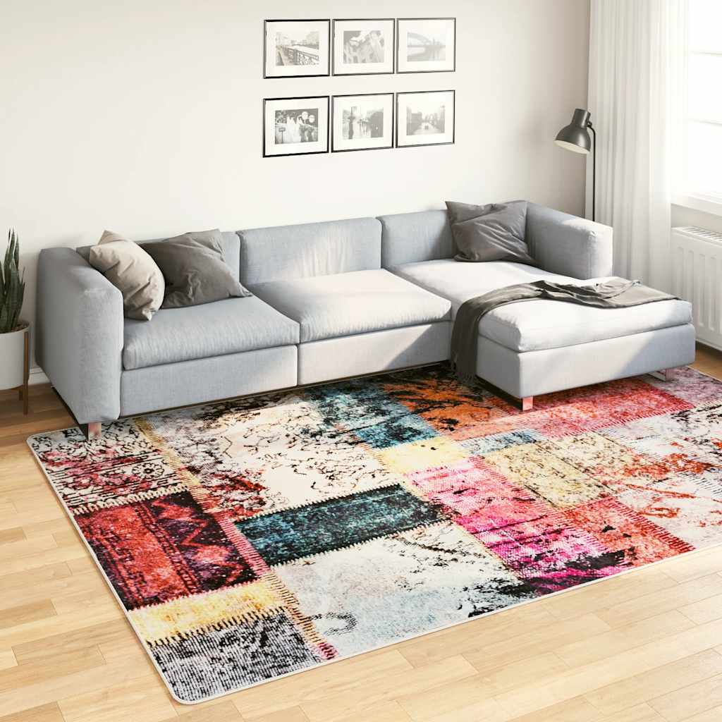 Többszínű foltvarrott mosható szőnyeg 190x300 cm