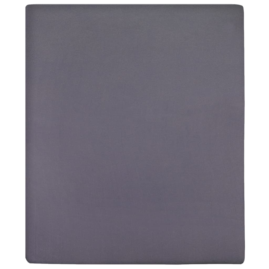 Antracitszürke pamutdzsörzé gumis lepedő 100 x 200 cm