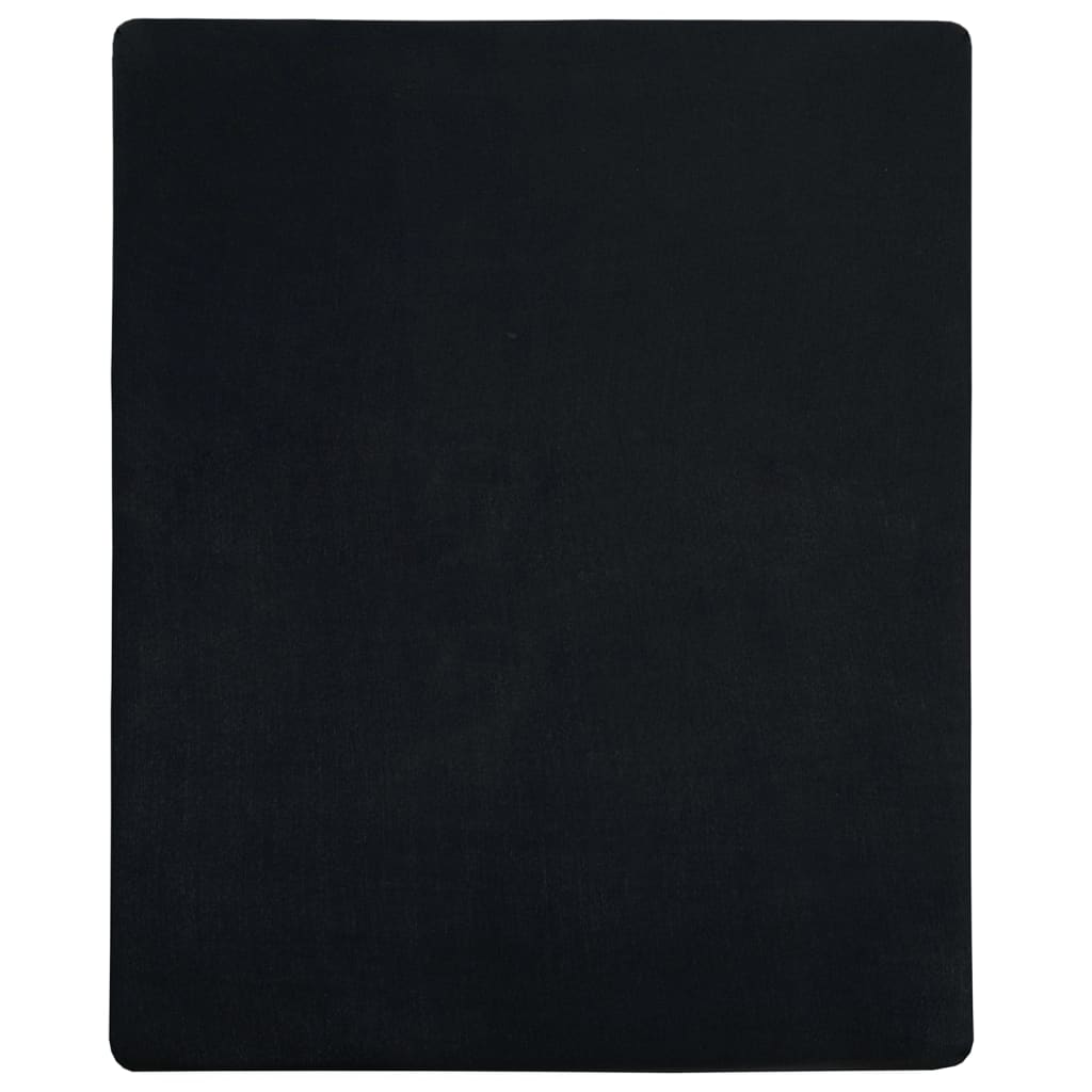 2 db fekete pamutdzsörzé gumis lepedő 160 x 200 cm