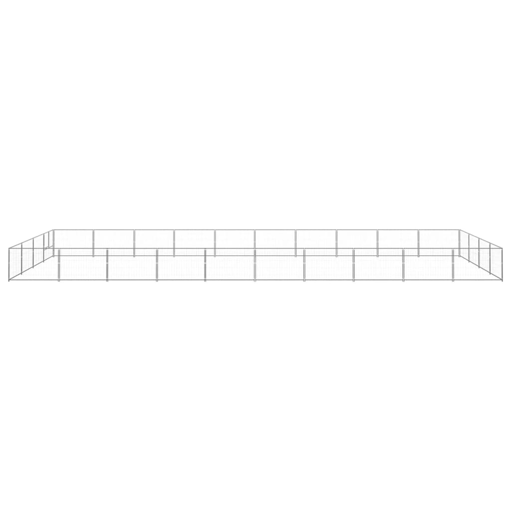 Ezüstszínű acél kutyakennel 40 m²