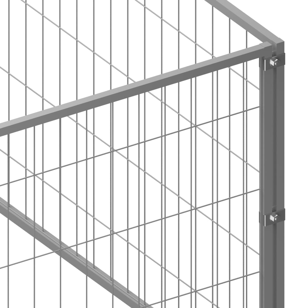 Ezüstszínű acél kutyakennel 40 m²
