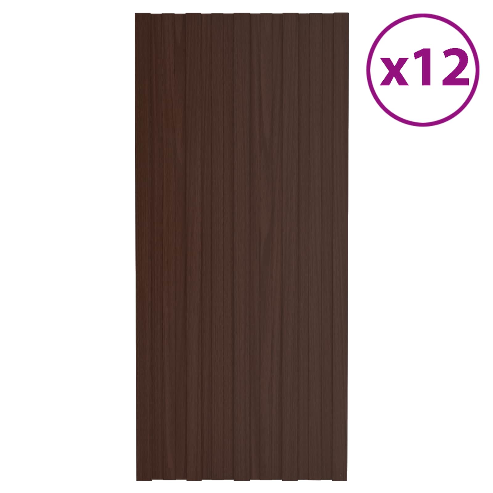 Tetőpanel 12 pcs barna 100 x 45 cm horganyzott acél
