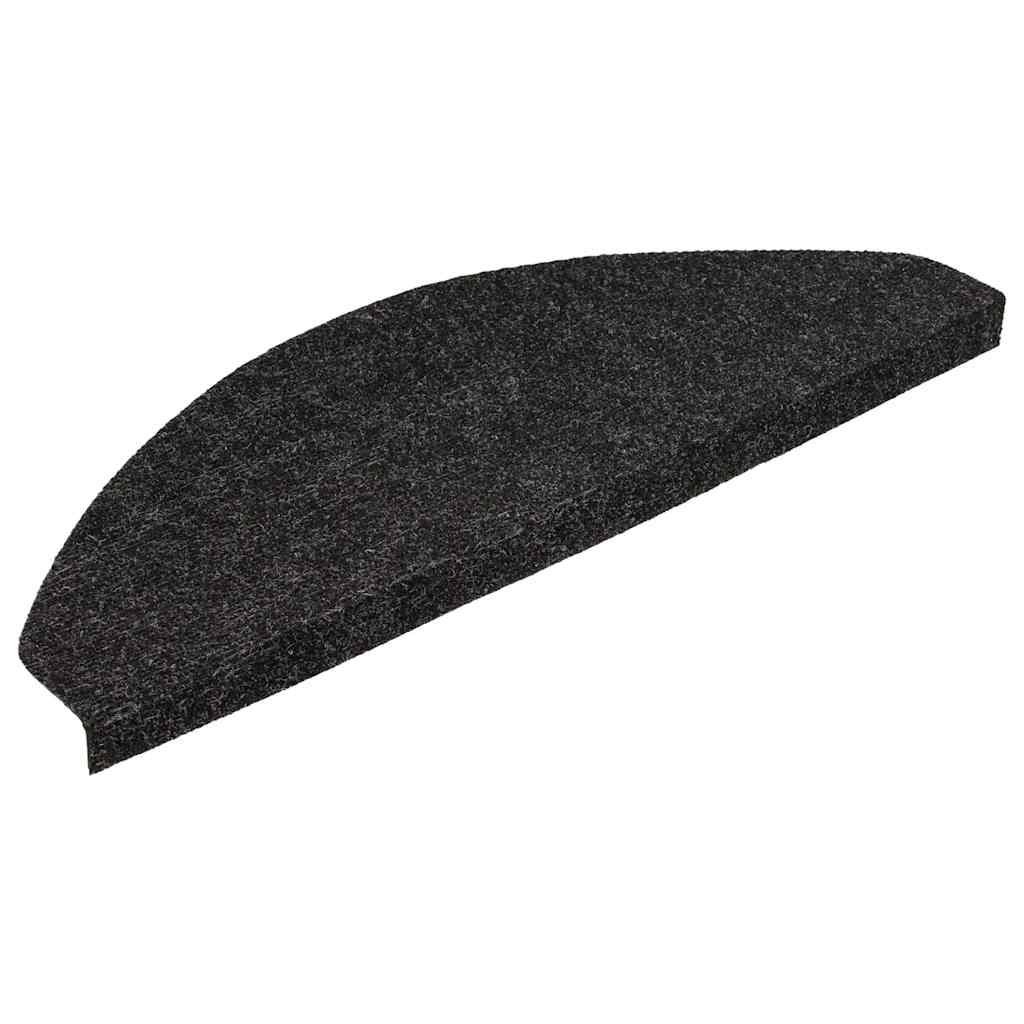 15 db fekete öntapadó lépcsőszőnyeg 56x17x3 cm