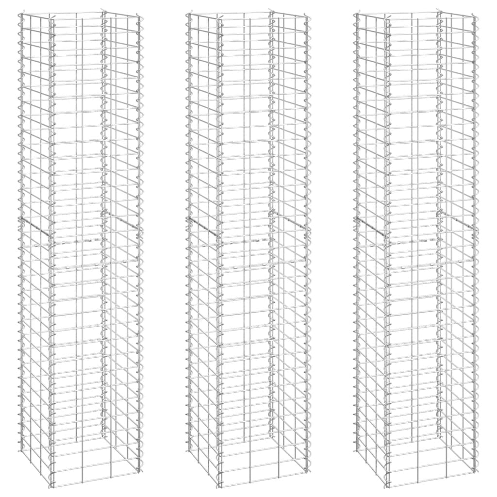 3 db vas gabion magaságyás 30 x 30 x 150 cm