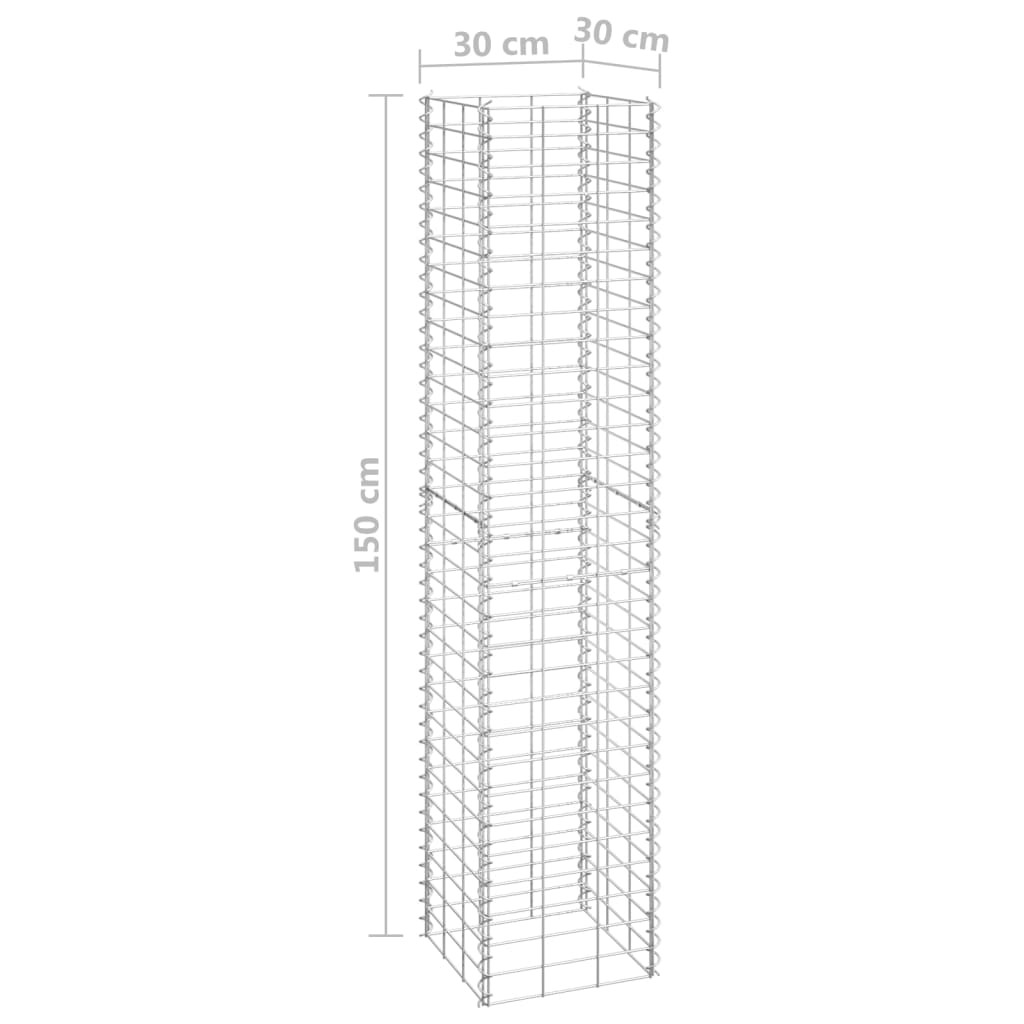 3 db vas gabion magaságyás 30 x 30 x 150 cm