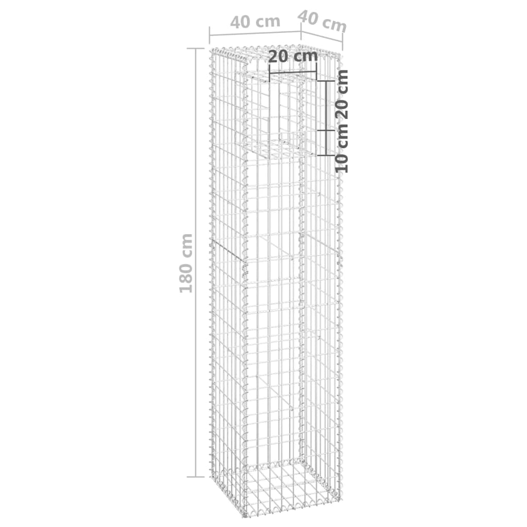 2 db vas gabionkosaras oszlop 40 x 40 x 180 cm 2 db vas gabionkosaras oszlop 40 x 40 x 180 cm